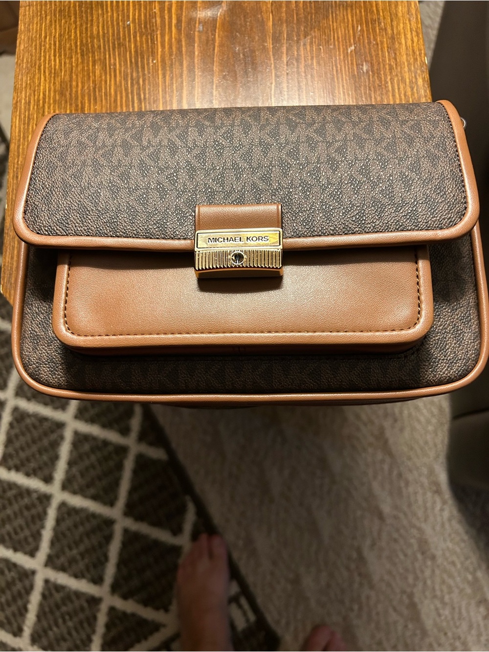 Michael Kors Brown & Dark Brown Signature Belt Bag